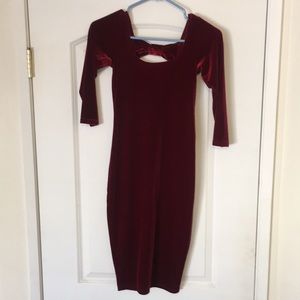 Urban Outfitters wine colored velvet dress